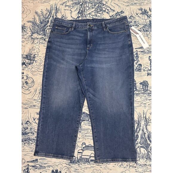 NEW WITH TAGS Liz Claiborne  blue Jean Crop Capris Pants NWT size 18 - Picture 2 of 8